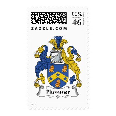 Plummer Family Crest Stamp by coatsofarms