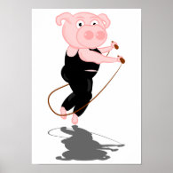 Plump Pig Jumping Rope Posters