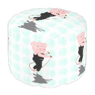 Plump Pig Jumping Rope Round Pouf