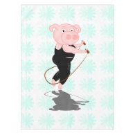 Plump Pig Jumping Rope Tablecloth