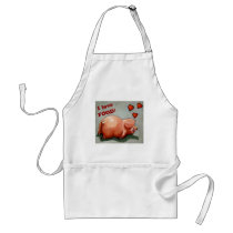 PLUMP PIGGY I LOVE FOOD aprons by joyart PLUMP PIGGY I LOVE FOOD aprons