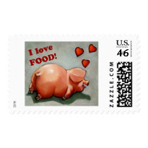 PLUMP PIGGY I LOVE FOOD postage