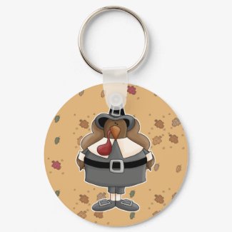 plump pilgrim turkey keychain