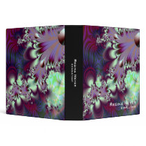 Plumule · Fractal Art · Purple & Aqua Vinyl Binder