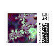 Plumule · Fractal Art · Purple & Aqua Postage