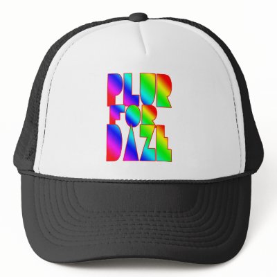 PLUR girls mens rave raver xtc rolling party club Mesh Hat by dustyvinyldesign