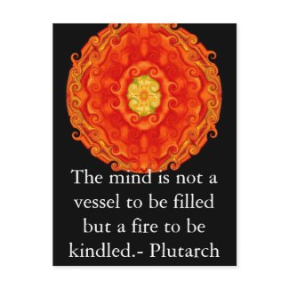 Plutarch quote on learning and teaching postcard