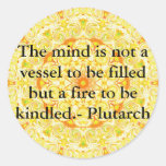 Plutarch quote on learning and teaching stickers