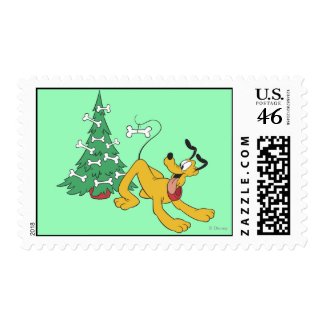 Pluto at Christmas Postage Stamp