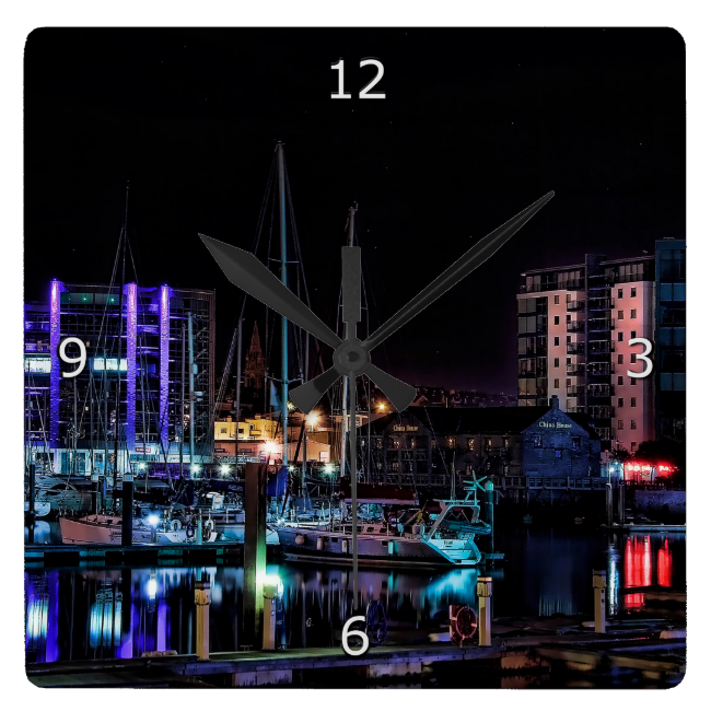 Plymouth Barbican by Night Wallclock Plymouth Barbican by Night Wallclock