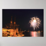 Plymouth Harbor Mayflower II Fireworks Posters