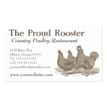 Plymouth Rock Chickens, Rooster business cards