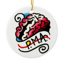 PMA Brain Watercolor Christmas Tree Ornaments