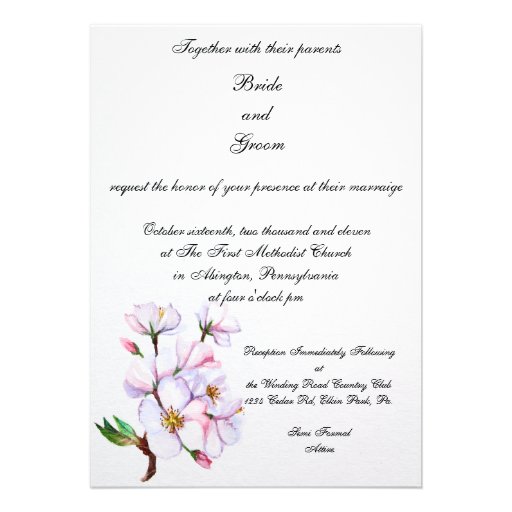 PMACarlson Cherry Blossom Wedding Invitation