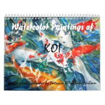 PMACarlson Koi Watercolor Calender Wall Calendars