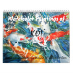 PMACarlson Koi Watercolor Calender Wall Calendars