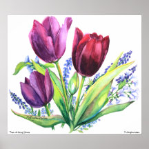 PMACarlson Tulips With Spring Flowers Poster