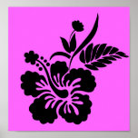 png_69-flowers- Hawaiian Hibiscus Flower Black Print
