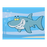 png_cartoon-shark-underwater Funny blue fish Post Card