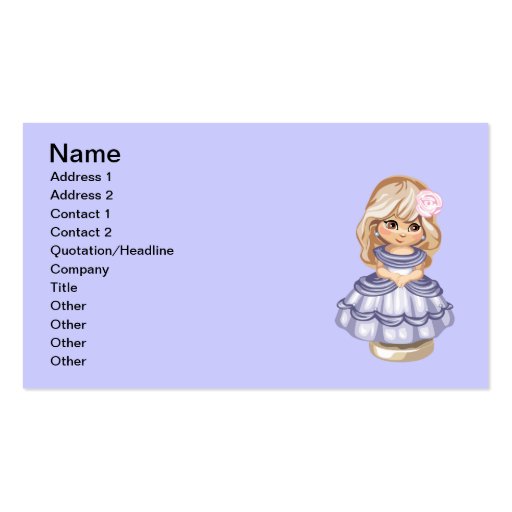 png_kid-53108-072 CARTOON CUTE GIRL PASTELS LOVELY Business Card