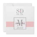 Pnk and White Save the Date Wedding Announcement invitation