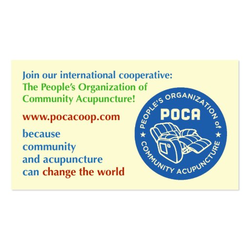 POCA/Your clinic business card (front side)