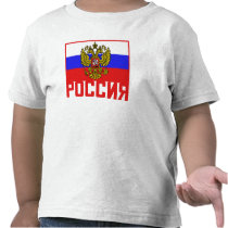 Poccnr Russian Flag Tee Shirts