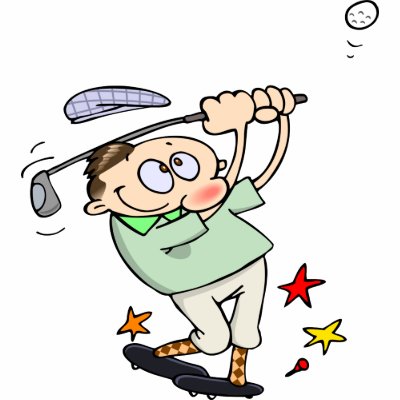 golf swing cartoon. A male gnurf cartoon golfer