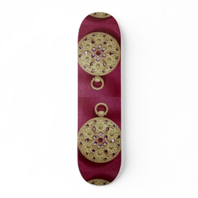 Pocket watch, gold case set with amethyst, British skate boards
