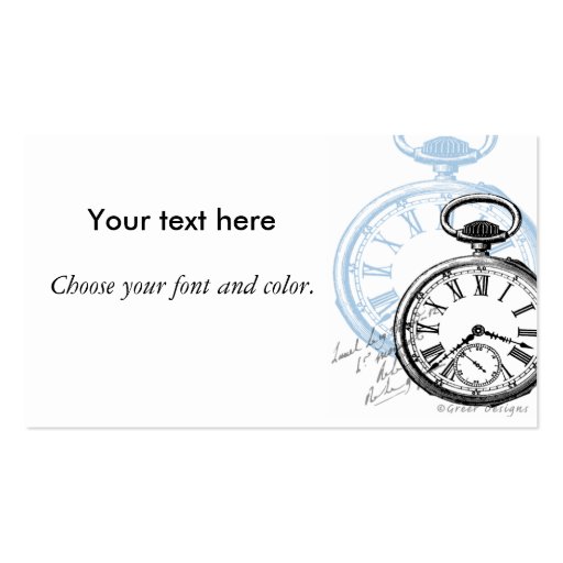 Pocket Watch Timepiece Business Cards