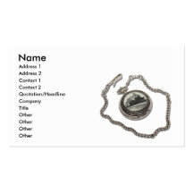 PocketWatchTrain, Name, Address 1, Address 2, C... Business Card Template