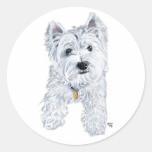 Poco Westie curioso Pegatinas