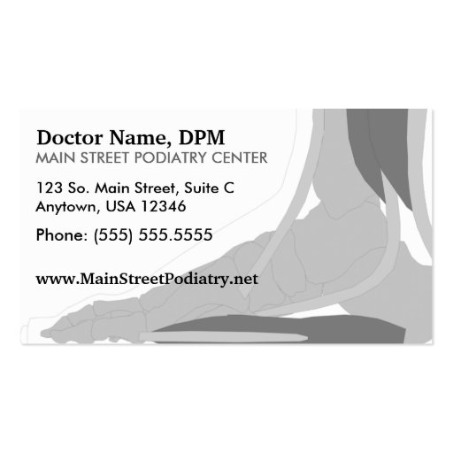 Podiatrist / Appointment Card Business Card Template (front side)