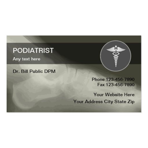 Podiatrist Business Cards (front side)