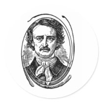 Poe 2~~~Edgar Allen Poe~~~~Altered Art Round Stickers
