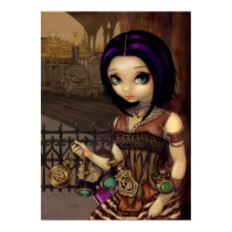 Poe - gothic steampunk victorian - Art Print