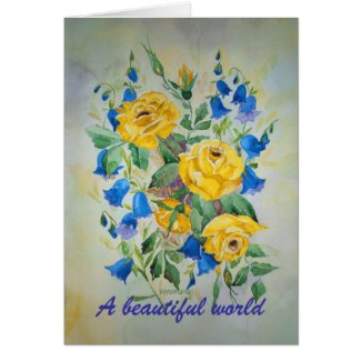 Poem Card Blue Bell Roses card