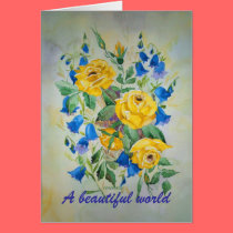 Poem Card Blue Bell Roses by irenemaria Poem Card Blue Bell Roses