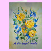 Poem Card Blue Bell Roses