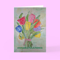 Poem Card Coloured Tulips