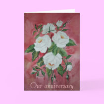 Poem Card White Roses