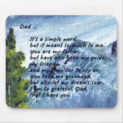 poems for dad. Poem for Dad Mouse Mat by