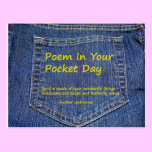 Poem in your Pocket Day Postcard postcards