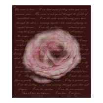 Poem "My name is love" Floral Print