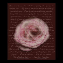 Poem "My name is love" Floral Print