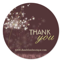 Poetic Fall Dandelion Business Thank You Stickers stickers