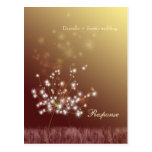 Poetic  Fall Dandelions Wedding RSVP (4.25x5.6) Postcards