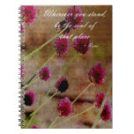 Poetic Pink Floral Spiral Note Book