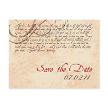 Poetic Save the Date Postcard