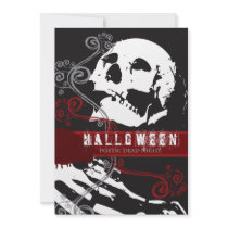 Poetic Skeleton Custom Halloween Invitation by fat_fa_tin Poetic Skeleton Custom Halloween Invitation